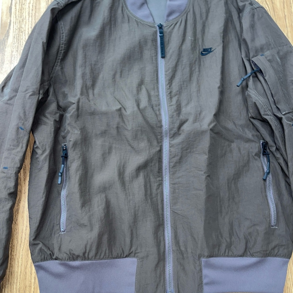 Nike Sportswear Tech Pack Lined Woven Bomber Jacket Mens Large (L) Brown